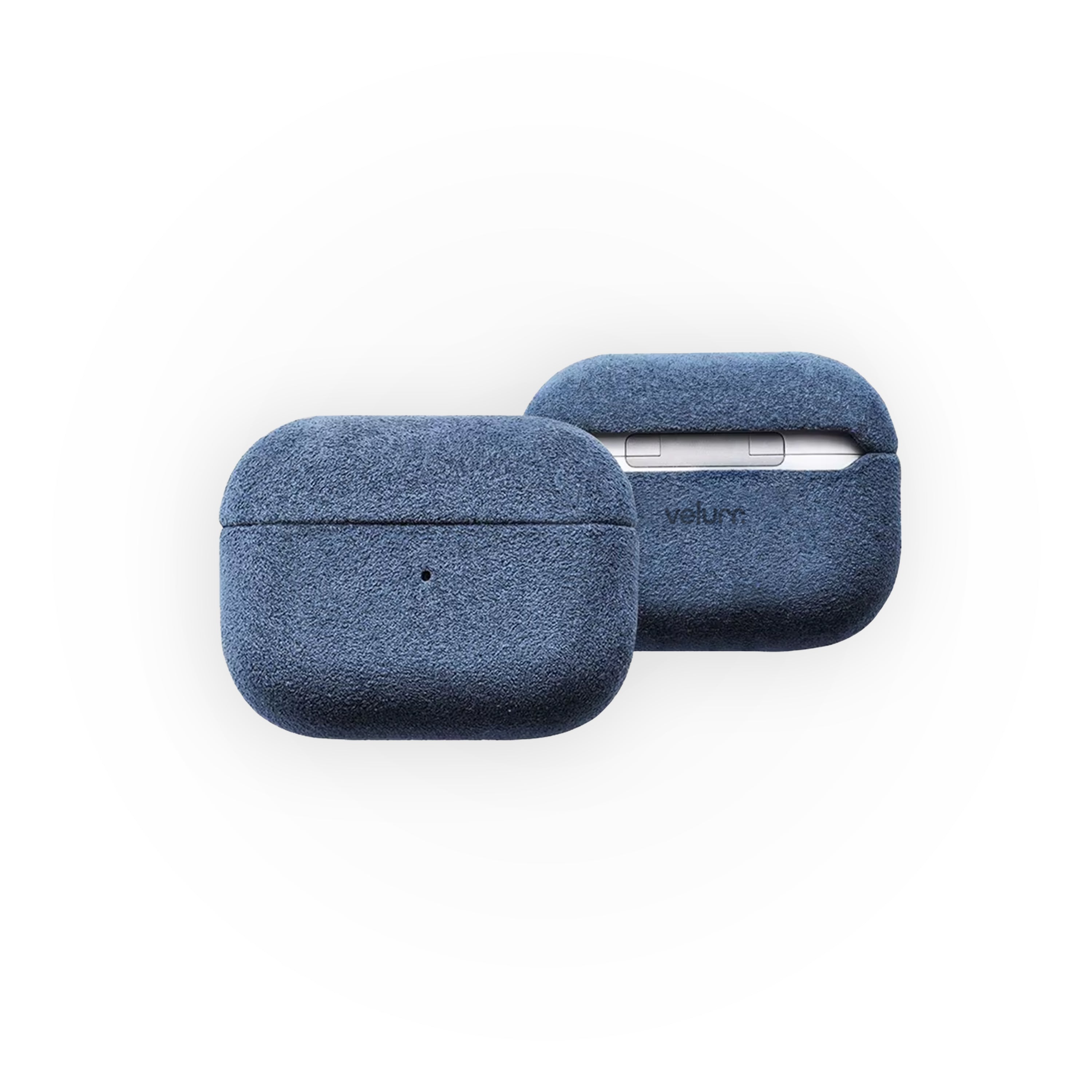 Husă din Alcantara pentru Airpods 4, Navy Blue