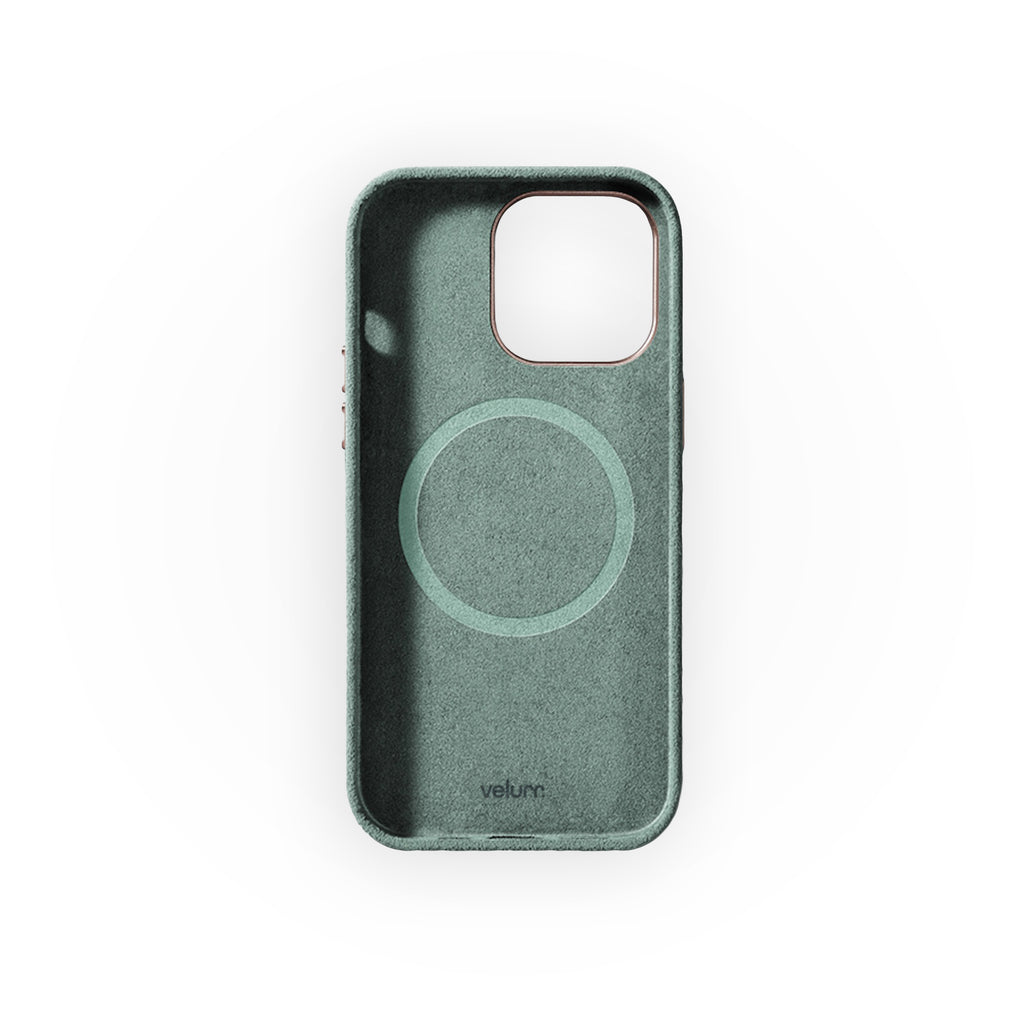 Husă din Alcantara pentru iPhone, Cyan