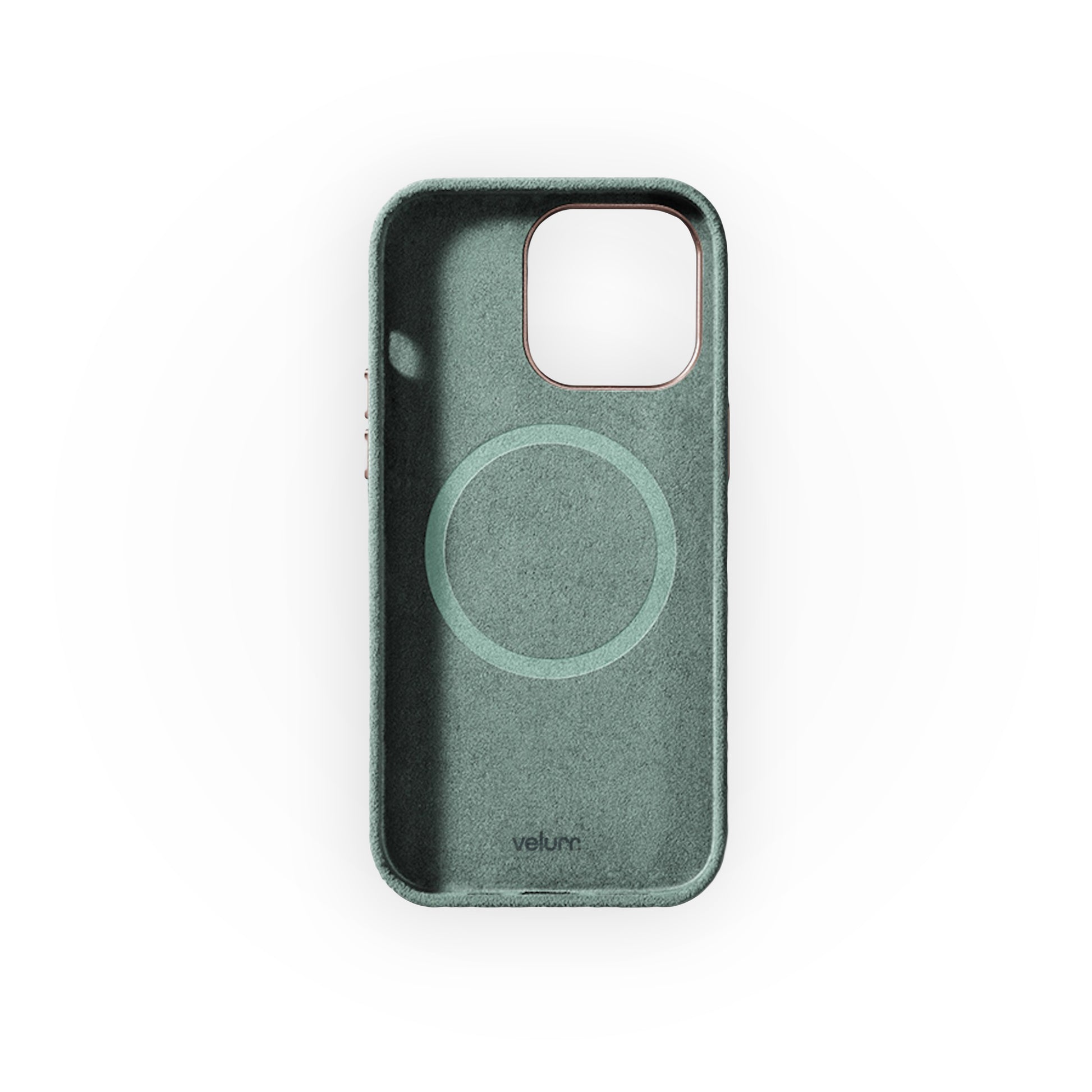 Husă din Alcantara pentru iPhone, Cyan