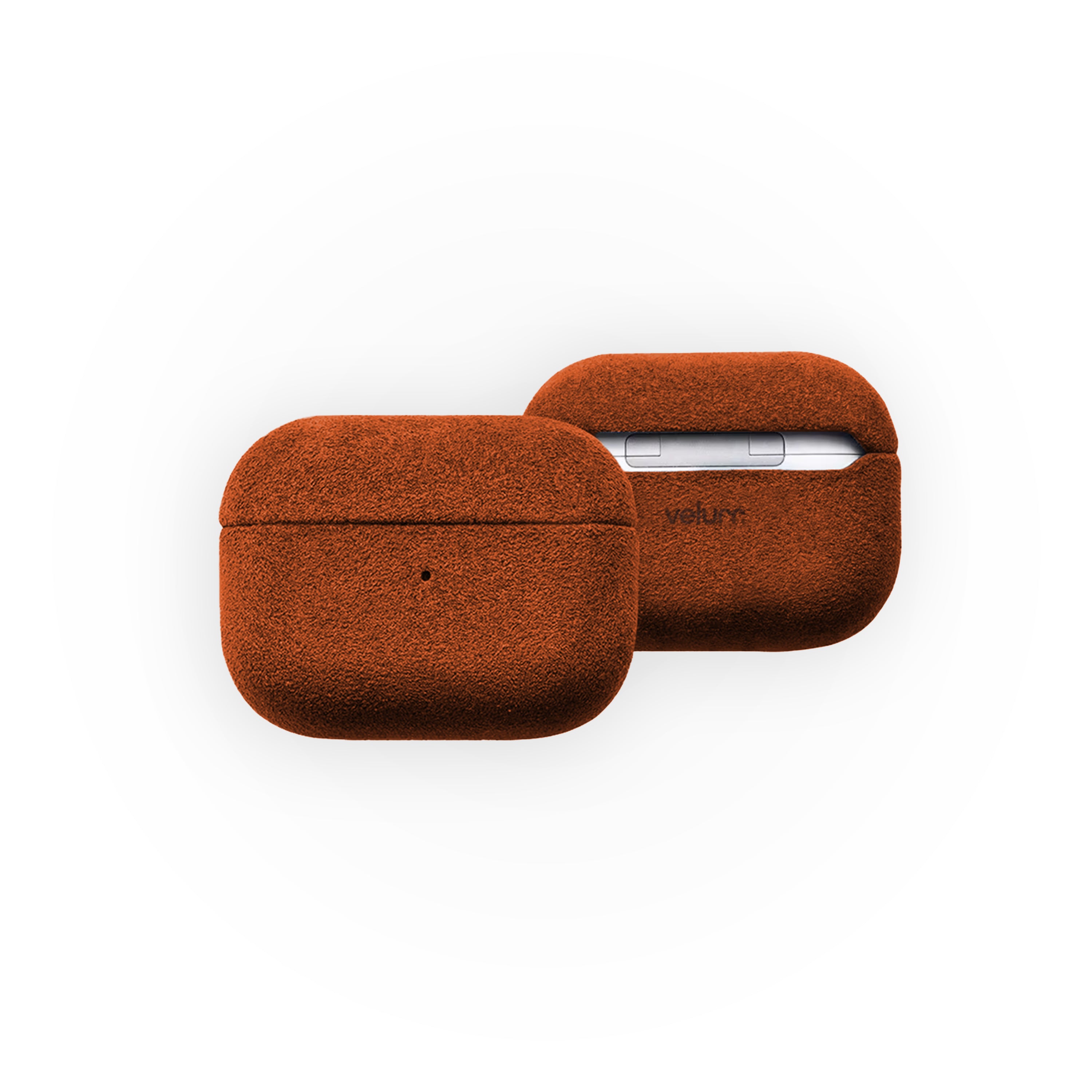 Husă din Alcantara pentru Airpods 4, Dessert Orange