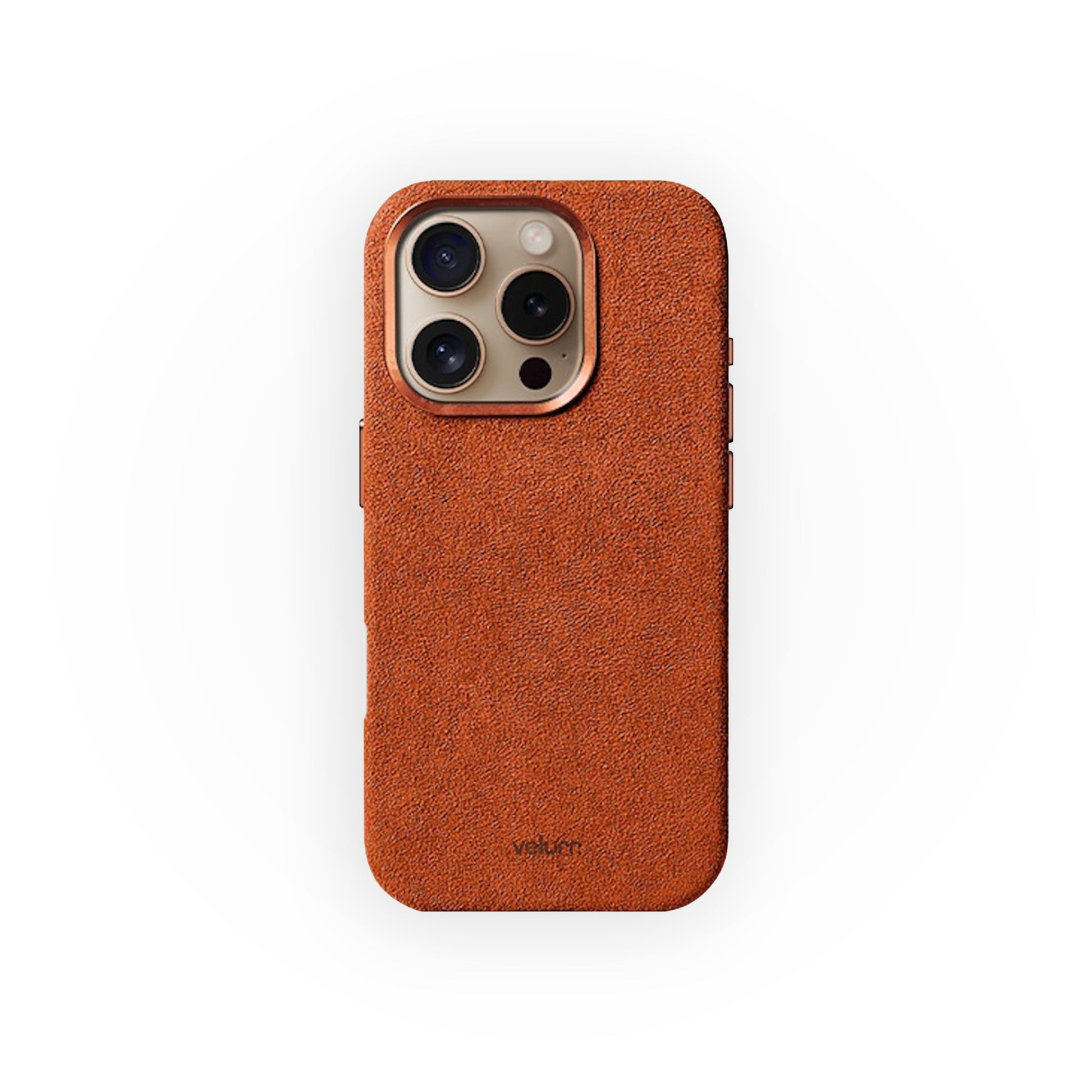 Husă din Alcantara pentru iPhone, Dessert Orange